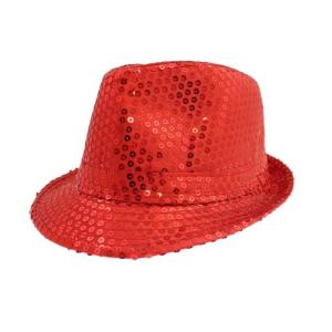 CAPPELLO GANGSTER IN PAILLETTES ROSSO