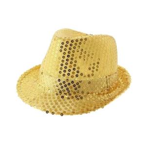 CAPPELLO GANGSTER IN PAILLETTES ORO