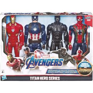 AVENGERS MARVEL TITAN 4 PERSONAGGI - IRON SPIDERMAN, BLACK PANTHER, CAPTAIN AMERICA, IRON MAN