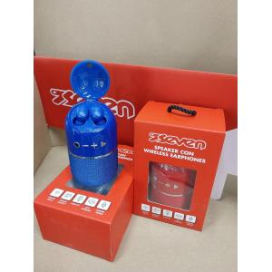 SPEAKER CON CUFFIE WIRELESS SEVEN COLORE BLU E ROSSO