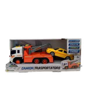 FAST WHEELS - CAMION TRASPORTATORE CARROATTREZZI CON AUTO CON LUCE E SUONI 