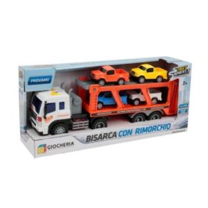 FAST WHEELS - CAMION TRASPORTATORE CARROATTREZZI CON 4 AUTO CON LUCE E SUONI 