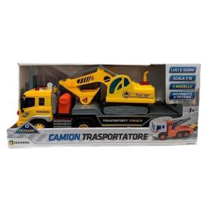 FAST WHEELS - CAMION TRASPORTATORE CARROATTREZZI CON RUSPA CON LUCE E SUONI 