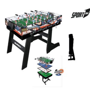 TAVOLO 5 IN 1 MAXI CON RUOTE PIEGHEVOLE  (CALCETTO, PING PONG, CARAMBOLA, HOCKEY)
