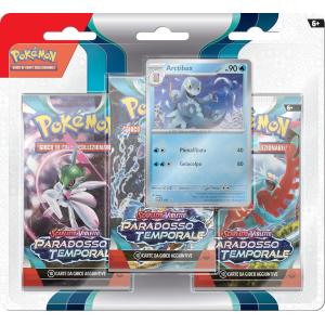 POKEMON CARTE BLISTER 3 BUSTINE + 1 CARD SCARLATTO E VIOLETTO PARADOSSO TEMPORALE 04