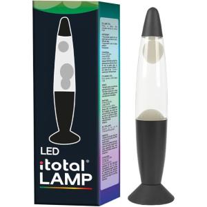 LAMPADA LAVA LED CAMBIA COLORE BASE NERA CERA BIANCA