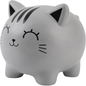 SALVADANAIO IN PLASTIC GREY CAT