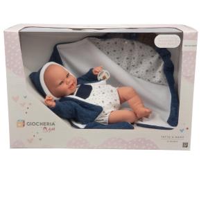 ARIAS - BEBÈ 33 CM SARA CORPO MORBIDO CON PESO E TUTINA BLU 60727