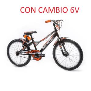 BICICLETTA 20 MTB BOY 6 VELOCITÀ MARS NERO/ARANCIONE