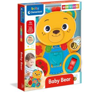 MONTESSORI BABY BEAR ORSETTO GIOCO EDUCATIVO 1 ANNO, TAVOLA CON ELEMENTI IN LEGNO
