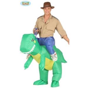COSTUME DA ESPLORATORE CON DINOSAURO GONFIABILE TAGLIA 52-54