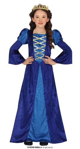 COSTUME DAMA MEDIEVALE BLUE LADY TAGLIA 5 6 ANNI