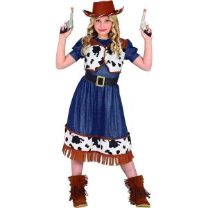 COSTUME DA COWGIRL CON GILET BAMBINA TAGLIA 5-6 ANNI