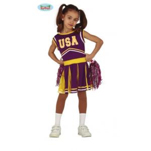 COSTUME CHEERLEADER TAGLIA POM POM BAMBINA TAGLIA 10-12 ANNI