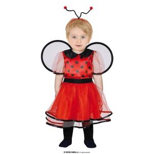 COSTUME COCCINELLA CON ANTENNE BEBÈ TAGLIA 12 – 18 MESI