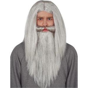 PARRUCCA E BARBA GRIGIA IN CONFEZIONE SILENTE GANDALF