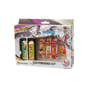 FAST WHEELS - SKATEBOARD SET 4 MONTATI E 2 DA MONTARE CON ACC.