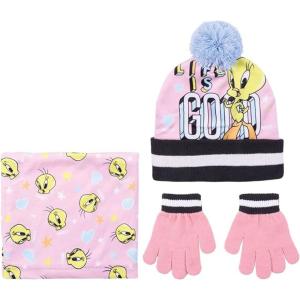 SET 3 PEZZI CAPPELLO SCALDACOLLO E GUANTI LOONEY TUNES