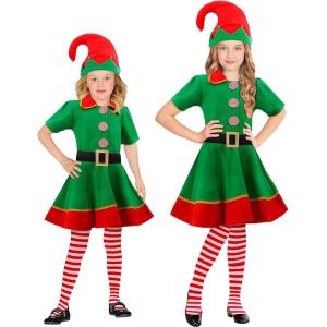COSTUME ELFO AIUTANTE DI BABBO NATALE BAMBINO CM 104 2-3 ANNI