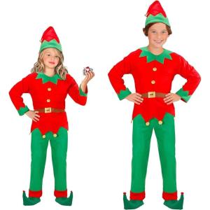 COSTUME ELFO DI BABBO NATALE BAMBINO CM 116 4-5 ANNI