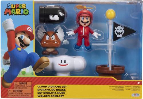 NINTENDO SUPER MARIO DIORAMA CLOUD CON PERSONAGGI ARTICOLATI 6 CM