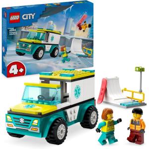 LEGO CITY GREAT VEHICLES AMBULANZA DI EMERGENZA E SNOWBOARDER