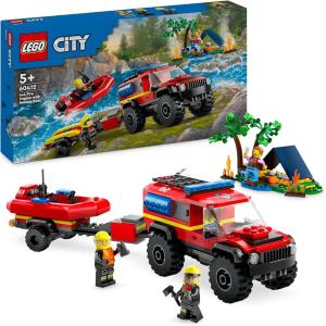 LEGO CITY FIRE FUORISTRADA ANTINCENDIO E GOMMONE DI SALVATAGGIO