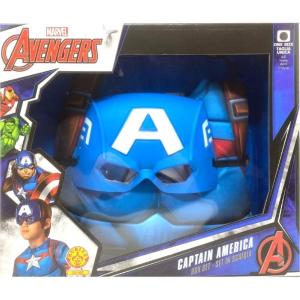 SET IN SCATOLA CAPITAN AMERICA: TOP CON MUSCOLI E MASCHERA