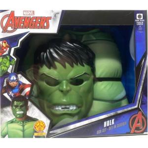 SET IN SCATOLA HULK: MAGLIETTA T-SHIRT CON MUSCOLI E MASCHERA COSTUME