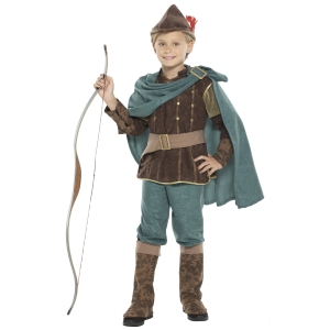 COSTUME ARCIERE ROBIN HOOD BAMBINO TAGLIA 3/4 ANNI