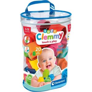 CLEMMY SOFT - SACCA 20 SET COSTRUZIONI PRIMA INFANZIA - MATTONCINI MORBIDI - GIOCO SENSORIALE