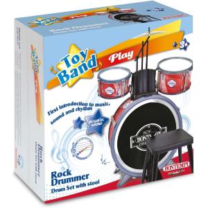 BATTERIA CLASSICA 4 ELEMENTI, CON SGABELLO E 2 BACCHETTE