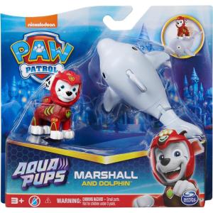 PAW PATROL CUCCIOLI TEMATIZZATI AQUA PUPS - MARSHALL E DELFINO
