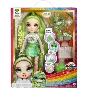 RAINBOW HIGH BAMBOLA FASHION DOLL- JADE VERDE CON SLIME ANIMALE MAGICO E ACCESSORI