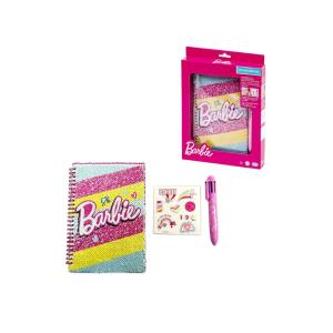 BARBIE - MY NOTEBOOK QUADERNO CON PAILLETTES REVERSIBILI E PENNA MULTICOLORI