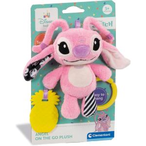 PELUCHE ROSA MORBIDO ANGEL CON SONAGLIO STITCH - ANGEL ON THE GO PLUSH