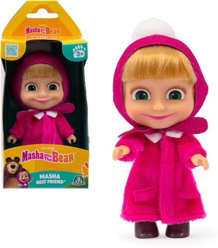 BAMBOLA MASHA E ORSO CON VESTITINO INVERNALE E BERRETTO