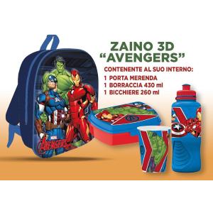 AVENGERS ZAINETTO 3D 30 CM CON ACCESSORI