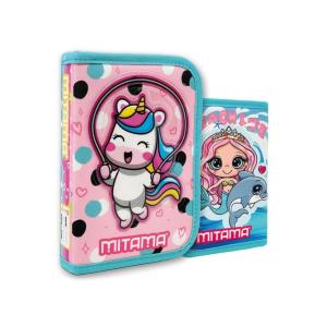 ASTUCCIO MITAMA 1 ZIP SPINNY GIRL UNICORNO E SIRENA