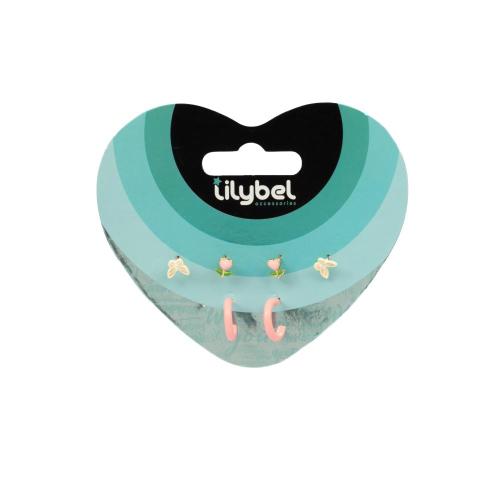 LILYBEL ORECCHINI 3P. CERCHIO ROSA