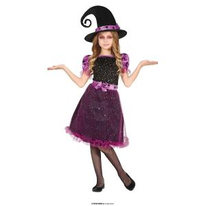 COSTUME DA STREGA VIOLA BAMBINA TAGLIA 3-4 ANNI