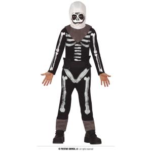 COSTUME SKELETON SOLDIER SOLDATO SCHELETRO TAGLIA 7-9 ANNI FORTNITE