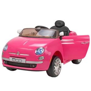 AUTO ELETTRICA FIAT 500 ROSA 12V CON RADIOCOMANDO 