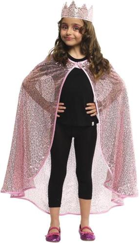 SET ACCESSORI PRINCIPESSA ROSA BRILLANTE (MANTELLA + CORONA)