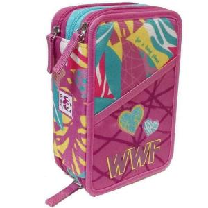 ASTUCCIO 3 ZIP WWF ROSA