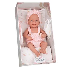 ARIAS - BAMBOLA REBORN BEBÈ SARA 42 CM CON FASCIATOIO VINILE 65371