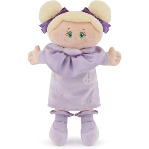 PELUCHE BAMBOLA DI PEZZA - CAPELLI BIONDI E VESTITO ROSA