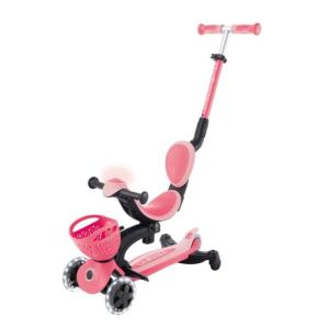 MONOPATTINO 3 RUOTE GLOBBER GO UP RIPIEGABILE PLUS ECO PASTEL PINK 15 MESI 7 ANNI