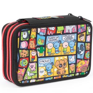 ASTUCCIO TRIPLO 3 ZIP PERA TOONS