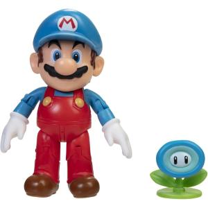 ACTION FIGURE SUPER MARIO ICE MARIO GHIACCIATO CON FIORE BLU 10 CM